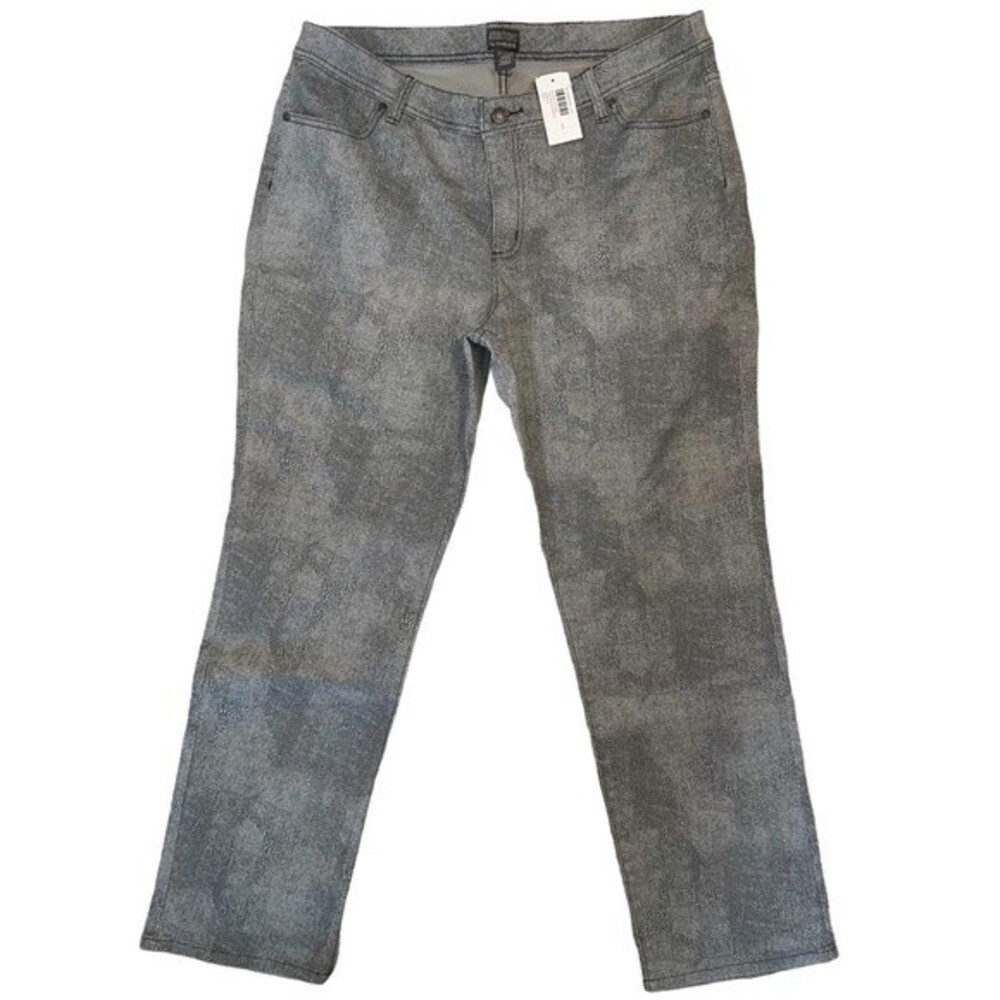 NWT CHICO'S Silver Python Lustrous Print Gray Sli… - image 1